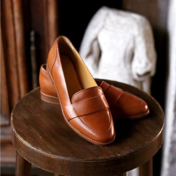 Sézane ‘Michel’ Cognac Tan Leather Loafers, Size 39 - Picture 2 of 8
